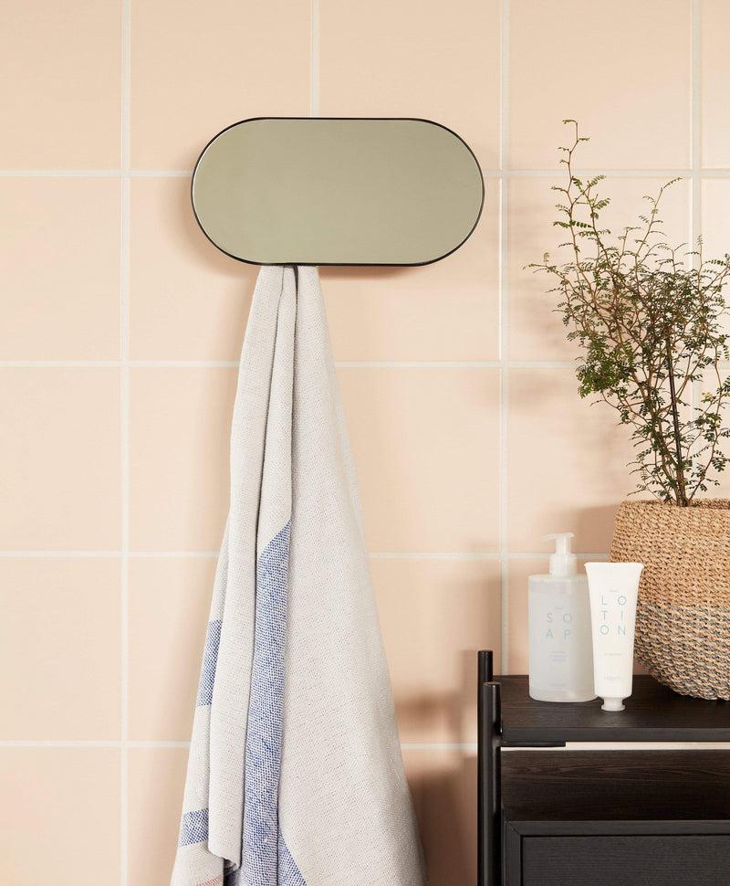 Hübsch Garderobe mit Spiegel aus Metall in Schwarz, 30 x 15 cm Tägliche Deals