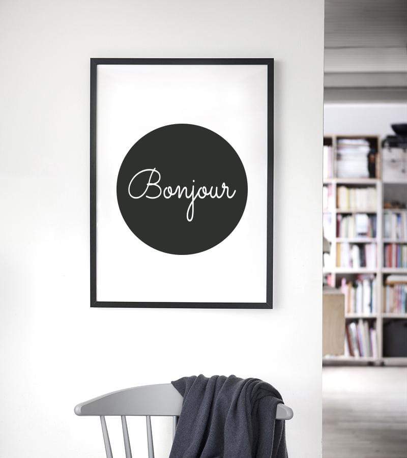 LaLe Living Bild Leinwanddruck Bonjour Schriftzug Bis zu 50% Rabatt
