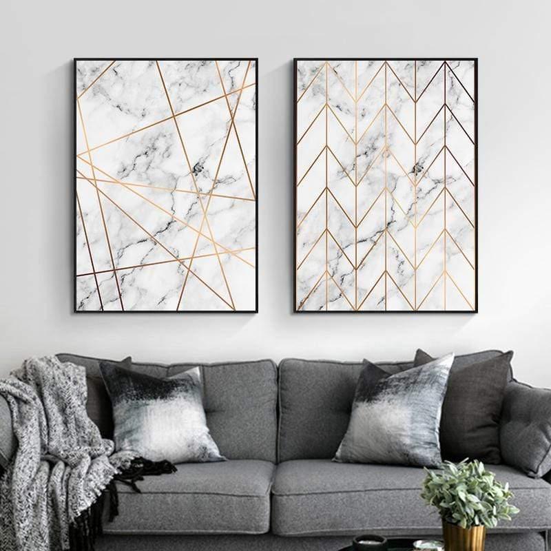LaLe Living Leinwanddruck Marmor Bild im Geo Design A3 / A4 Bis zu 60% Rabatt