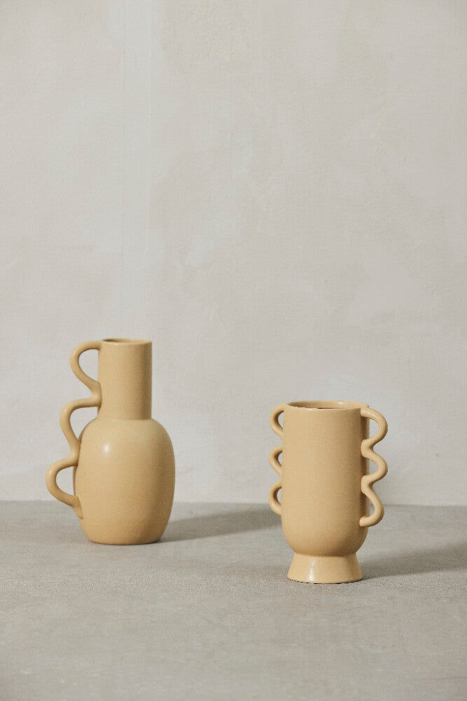 Lene Bjerre Vase Suselle Ockergelb H:20,3 cm Großer Ausverkauf