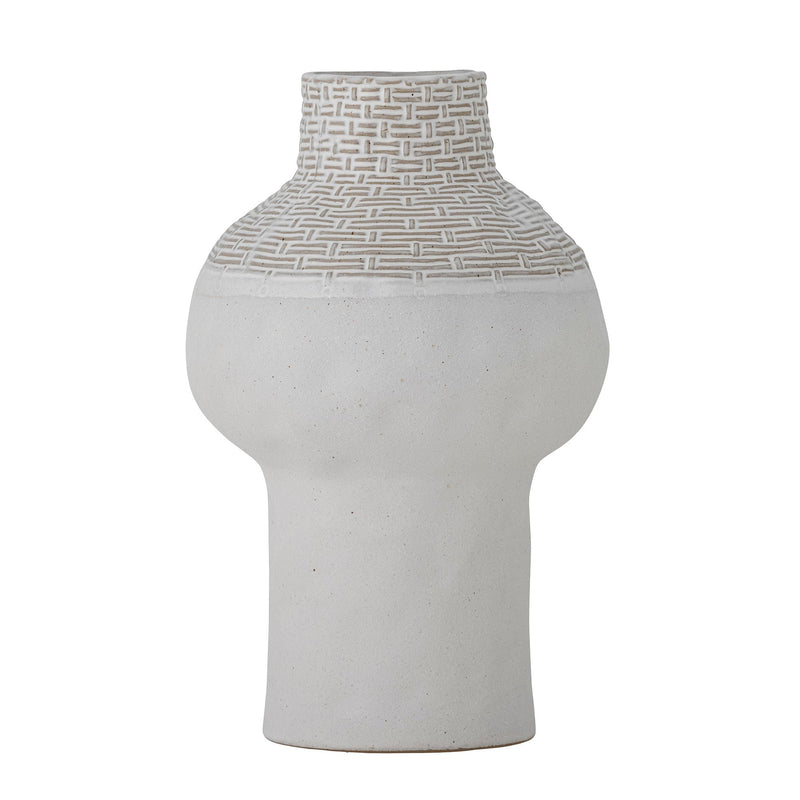 Bloomingville Iyore Vase, Weiß, Steingut