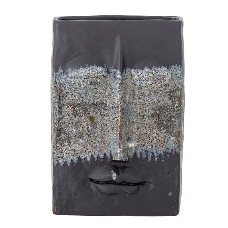 Bloomingville Nasru Vase, Schwarz, Steingut