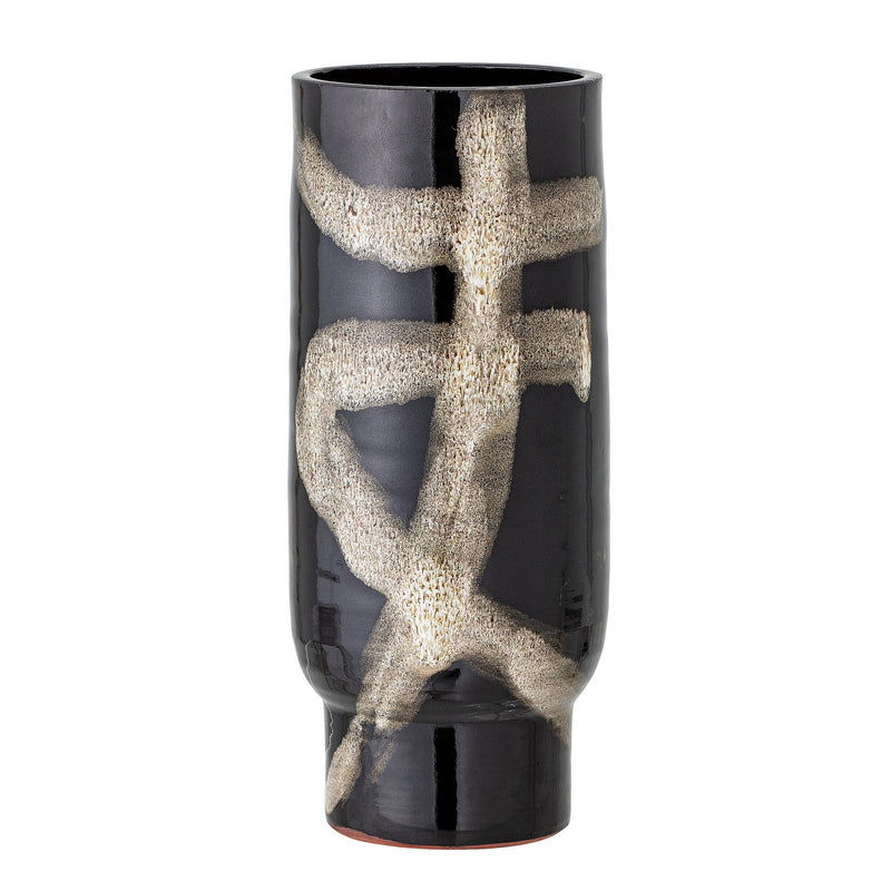 Bloomingville Vefa Vase, Schwarz, Terrakotta