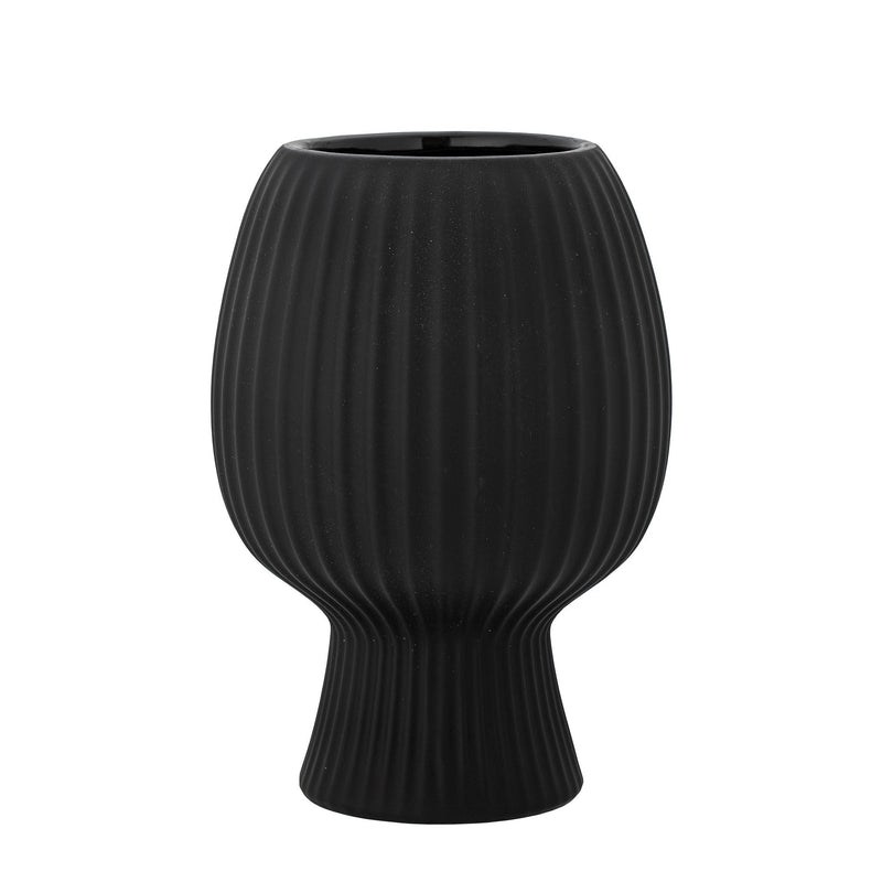 Bloomingville Dagny Vase, Schwarz, Steingut