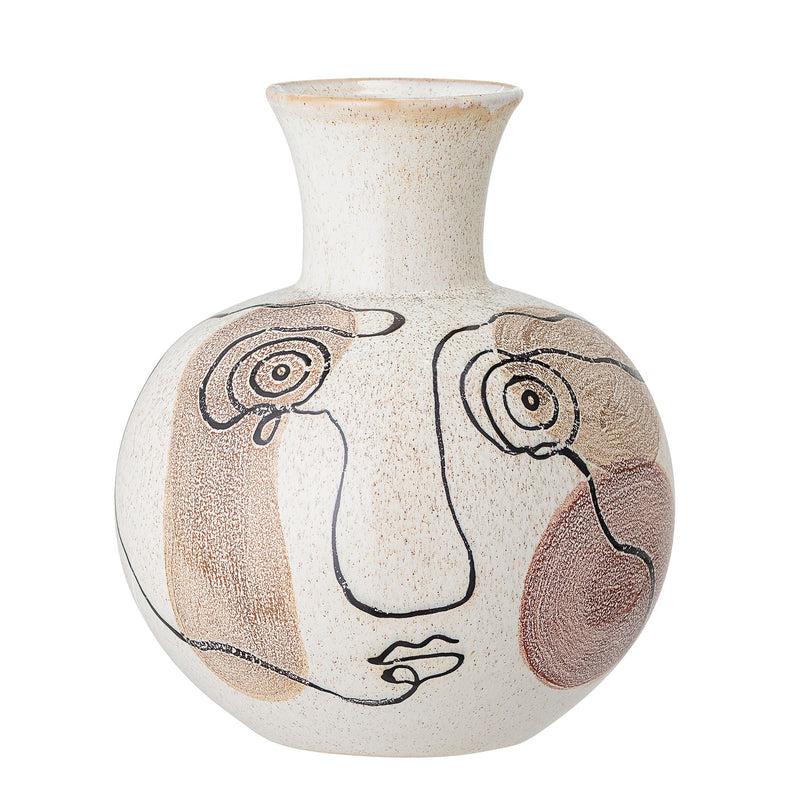 Bloomingville Irini Vase, Weiß, Steingut