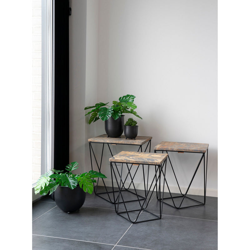 House Nordic Nova Blumentop 3er Set in Schwarz Super Sparpreis