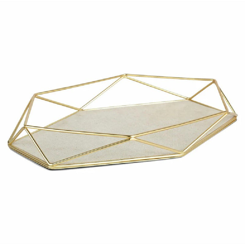 Umbra Prisma Schmucktablett in Mattgold, 28 x 18 cm