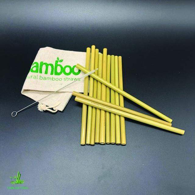 Strohhalm-Set aus 12 Bambus Strohälmen Top Angebot