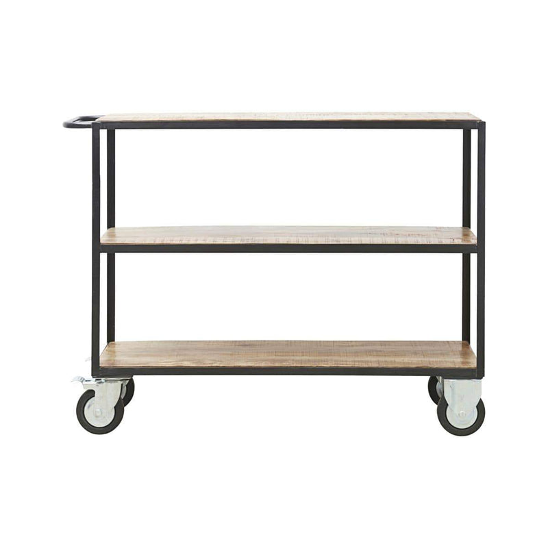 House Doctor Regal mit 4 Rollen Schwarzes / Holz