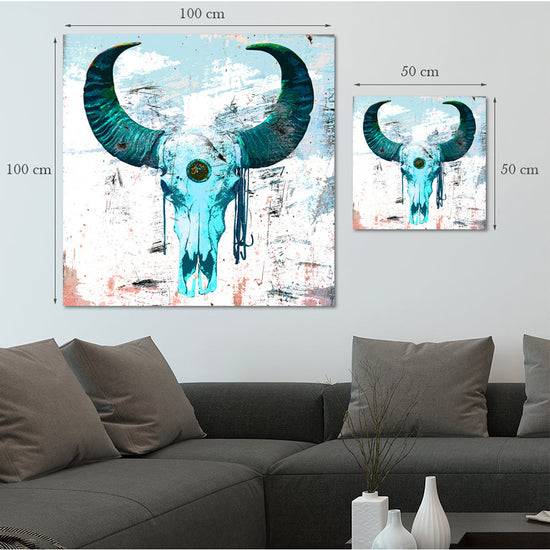 Queen Kerosin Acrylglasbild - Bulls Skull Blue Günstiger Verkauf