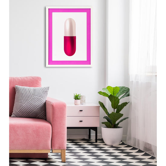 Queen Kerosin Rahmenbild mit Acrylpassepartout - Happy Pill Günstiger Verkauf