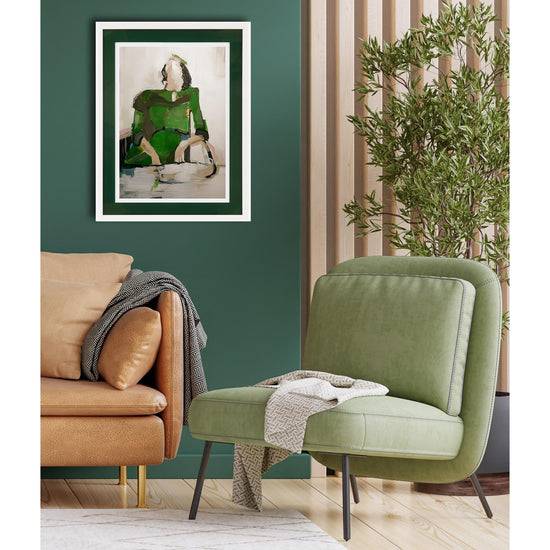 Queen Kerosin Rahmenbild mit Acrylpassepartout - Abstract Lady Auslauf