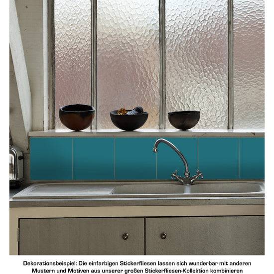 Queen Kerosin Stickerfliesen - Color Turquoise 12er-Set Schlussverkauf