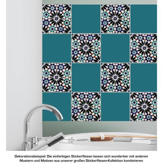 Queen Kerosin Stickerfliesen - Color Turquoise 12er-Set Schlussverkauf