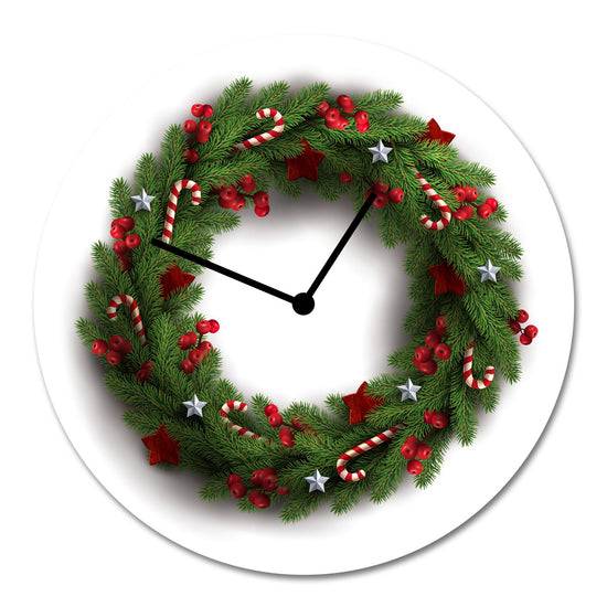 Queen Kerosin Christmas Fir Wreath Acrylglas-Uhr
