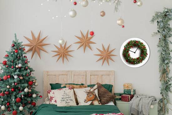 Queen Kerosin Christmas Fir Wreath Acrylglas-Uhr Blitzverkäufe