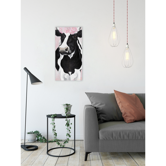 Queen Kerosin Leinwandbild - Kuh Berta Flower Angebote