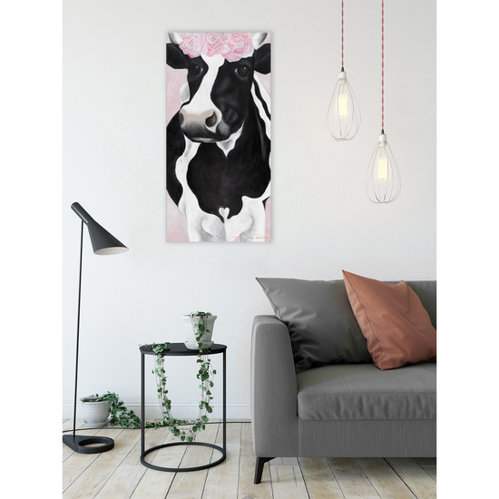 Queen Kerosin Leinwandbild - Kuh Berta Flower Angebote