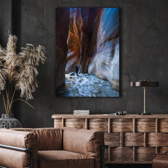 Queen Kerosin Acrylglasbild - HIKER-THE NARROWS,ZION NATIONAL PARK Im Verkauf