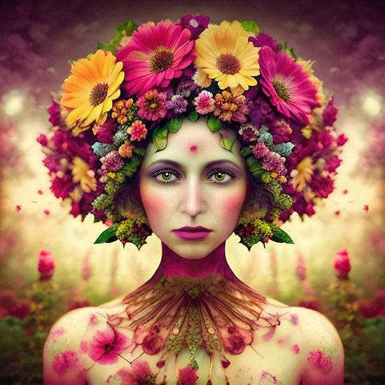 Queen Kerosin Acrylglasbild - Blumenfrau Fabrikpreis