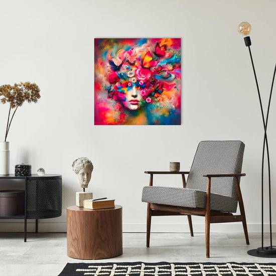 Queen Kerosin Acrylglasbild - Sinnliches Kaleidoskop: Eingehüllt in Blumen und Schmetterlinge Versandkostenfrei