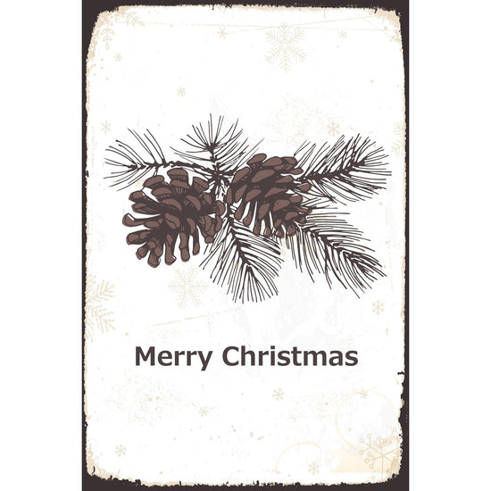 Queen Kerosin Blechschild - Merry Christmas Pinecones Versandkostenfrei