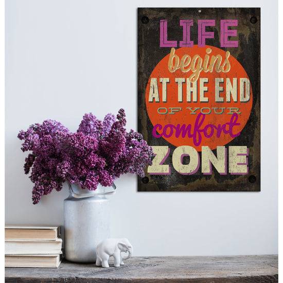 Queen Kerosin Blechschild - Life Begins At The End Of Your Comfort Zone Zeitbegrenzte Promotion