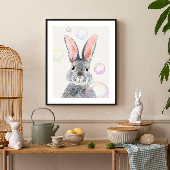 Queen Kerosin Rahmenbild - Hase mit Seifenblasen Blitzangebot