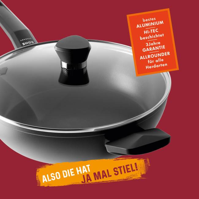 Rohe Germany Schmorpfanne Henry (inkl. Deckel), 28 cm Schlussverkauf