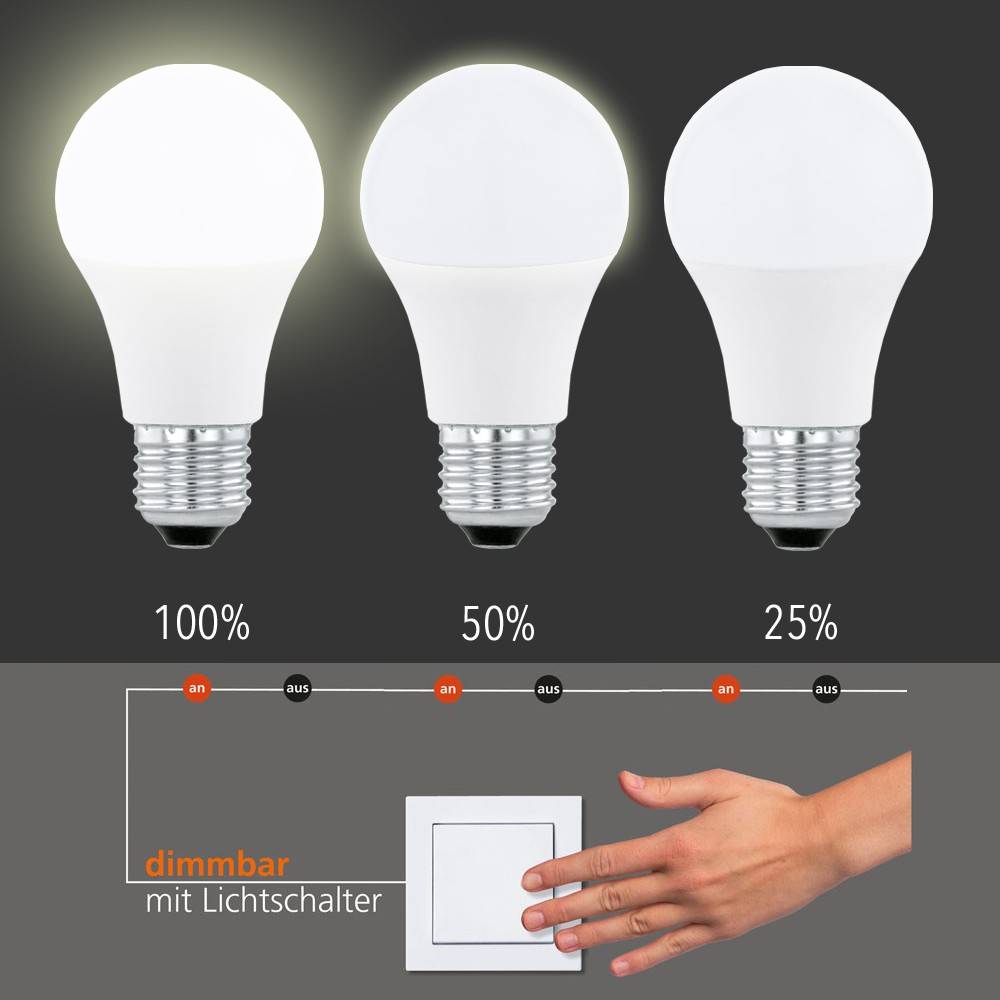 S.Luce E27 LED A60 Dimmbar per Schalter Warmweiß 2700K 806lm 7W Online