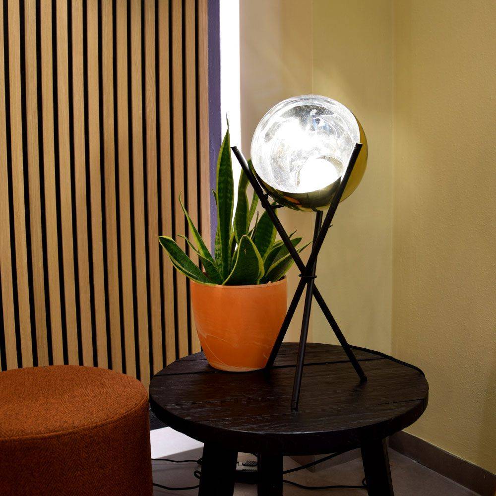 S.Luce s.luce Orb Glas-Tischlampe Dreibein 20cm Fabrikverkauf
