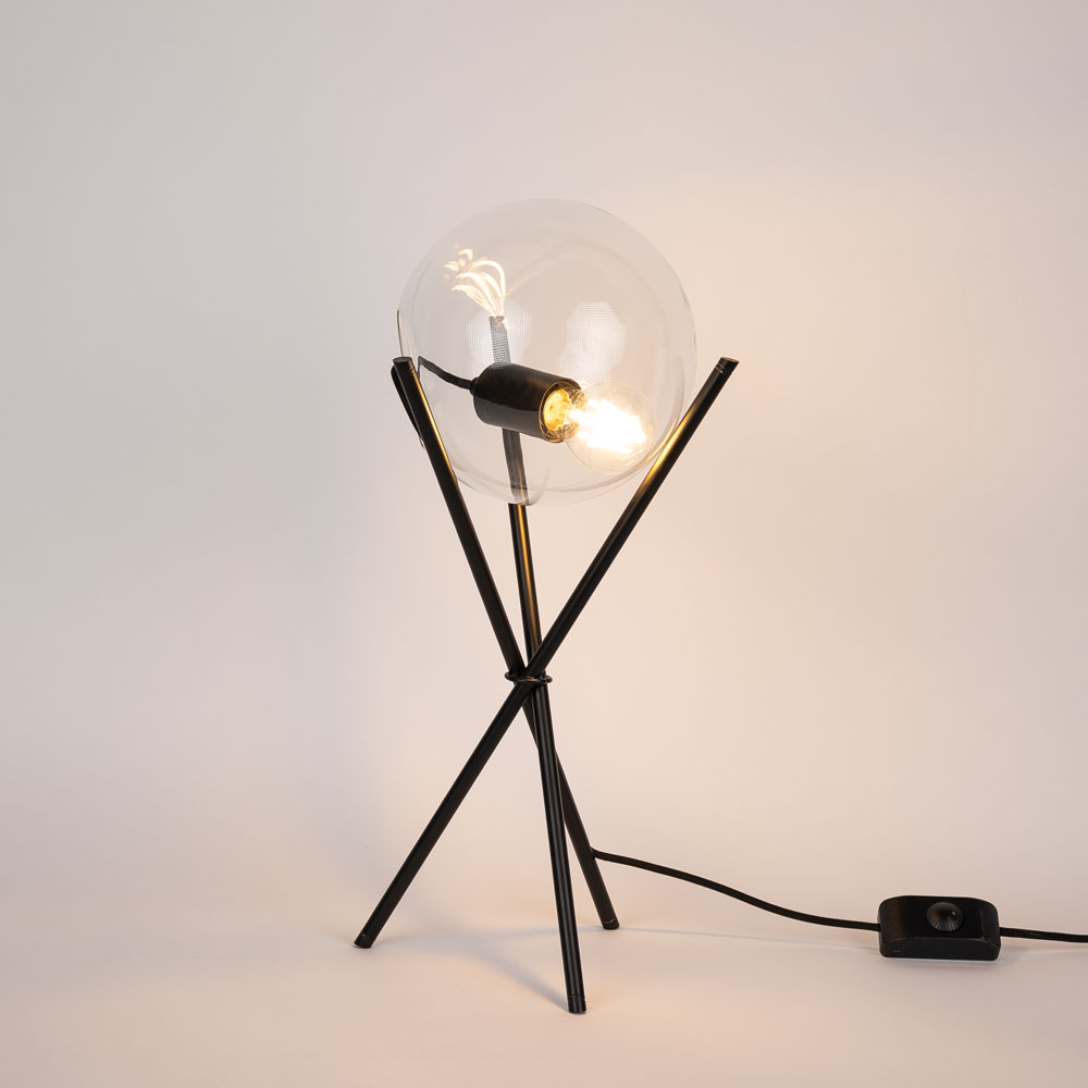 S.Luce s.luce Orb Glas-Tischlampe Dreibein 20cm Fabrikverkauf