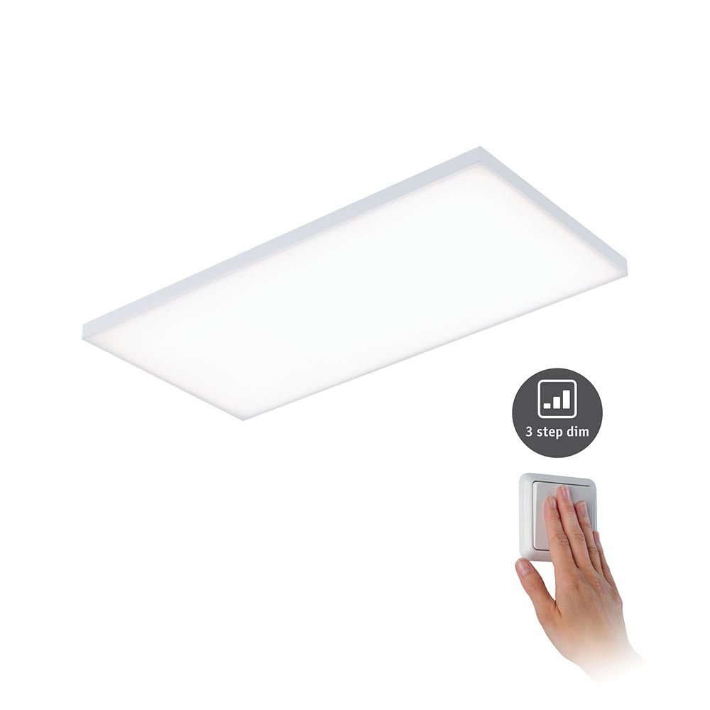 S.Luce LED Panel Velora Eckig Weiß-Matt mit 3 Stufen-Dimmer