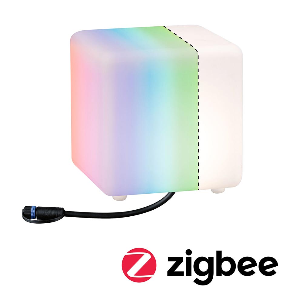 S.Luce Plug & Shine LED Lichtobjekt Cube Smart Home Zigbee IP65 Weiß Auslauf