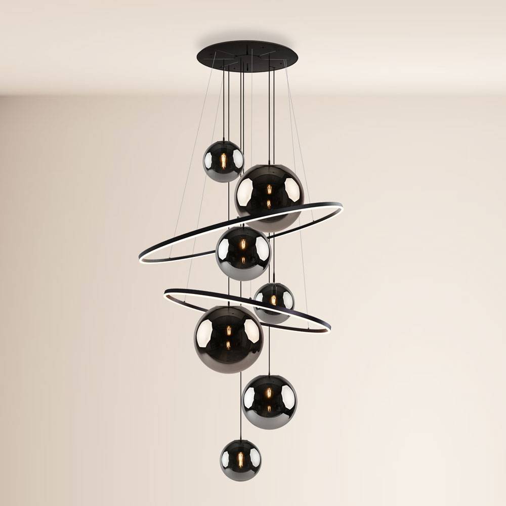 S.Luce s.luce Galaxy XXL LED Galerielampe Ringleuchte mit Glaskugeln Online