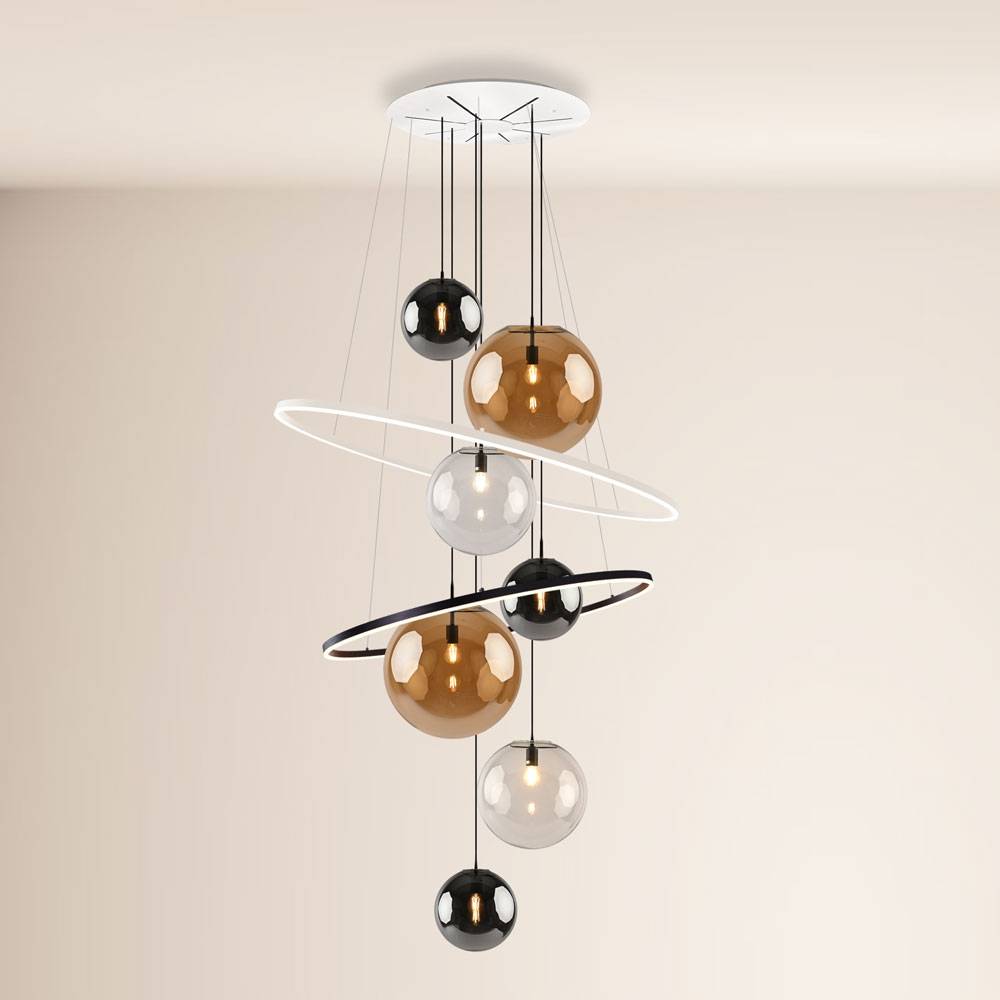 S.Luce s.luce Galaxy XXL LED Galerielampe Ringleuchte mit Glaskugeln Online