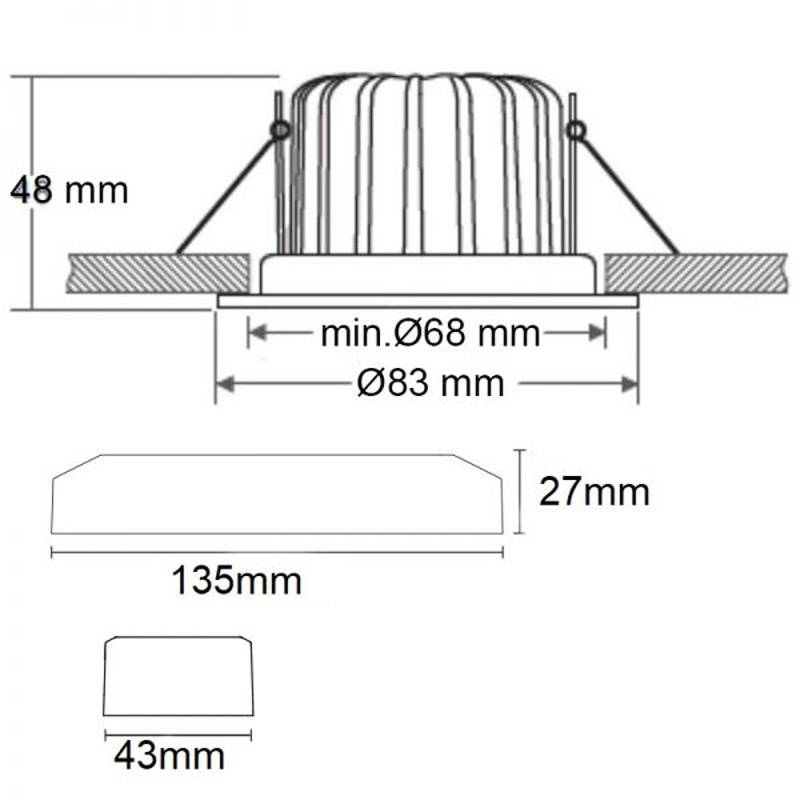 S.Luce LED-Einbaustrahler Sys-68 10W Dali-Dimmbar 3000K IP65 Hotsell