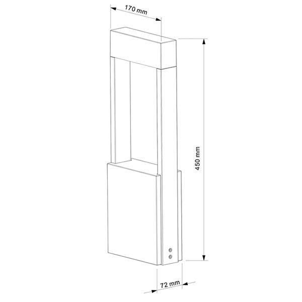 S.Luce Moderne LED Pollerleuchte Bridge 45cm 480lm Dunkelgrau Schlussverkauf