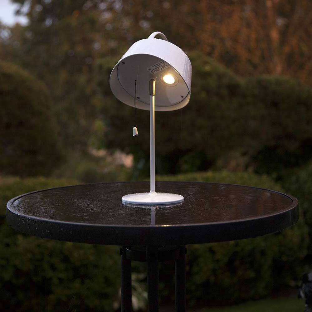 S.Luce Premium LED Solar Tischleuchte Cervia Weiß Auslauf