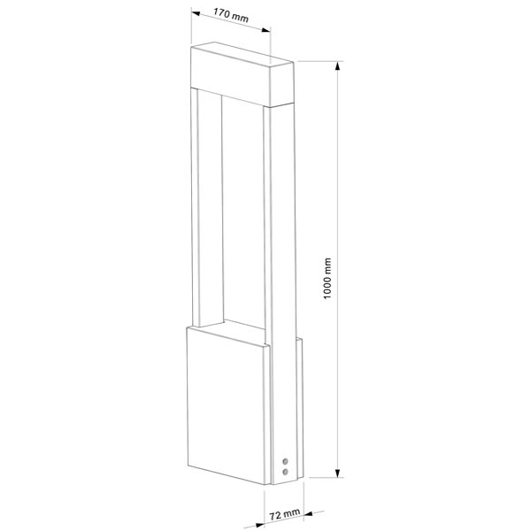 S.Luce Moderne LED Pollerleuchte Bridge 100cm 640lm Dunkelgrau Outlet