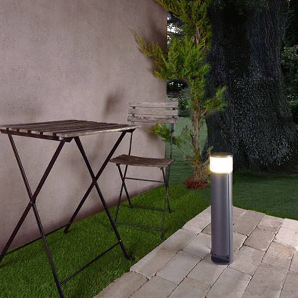 S.Luce Pollerlampe Rook T mit Steckdose & Klappe H 46,5cm IP54 Anthrazit Hotsell
