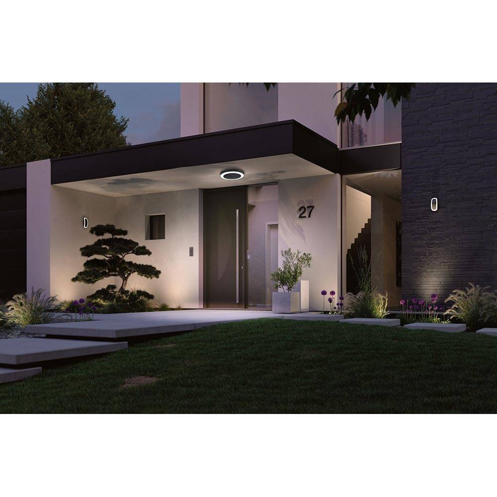S.Luce Circula LED Außen Deckenleuchte mit Sensor Schwarz Auslauf