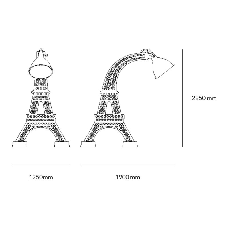 S.Luce Qeeboo Paris XL Stehleuchte Eifelturm 225cm Blitzverkäufe