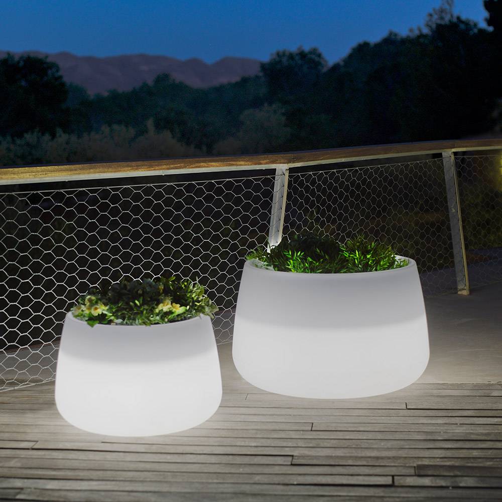 S.Luce LED Solar-Dekotopf Camelia Farbwechsel Hotsell