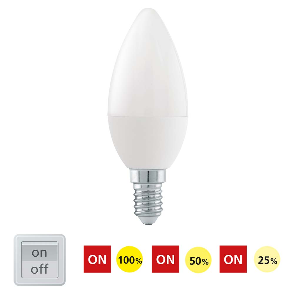 S.Luce E14 LED Dimmbar per Schalter Warmweiß 3000K 470lm 4,9W Meist gekauft