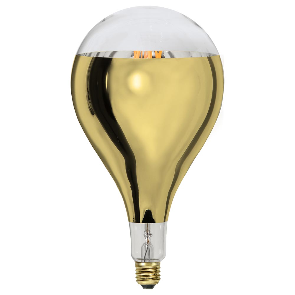S.Luce E27 LED XXL Kopfspiegel Gold Extra Warmweiß 2000K 400lm 8W Dimmbar Verkauf