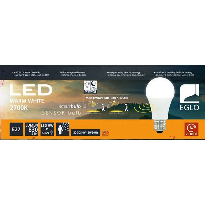S.Luce E27 Sensor LED Warmweiß 2700K 830lm 9W inkl. Bewegungsmelder Günstiger Verkauf