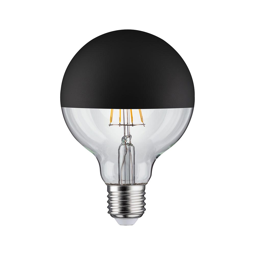 S.Luce E27 6,5W LED Globe Kopfspiegel 2700K Schwarz-Matt Dimmbar Outlet