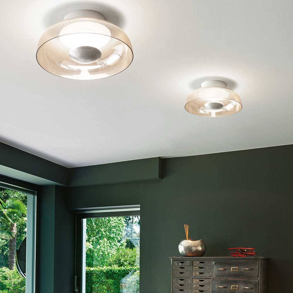 S.Luce Fabas Luce LED Deckenleuchte Vintage Bernsteinfarben Kostenloser Versand international