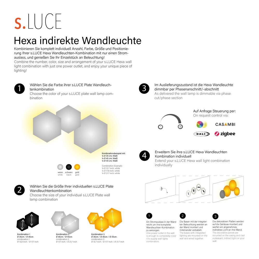 S.Luce s.luce Hive indirekte LED Wandleuchte Kombination Rabatte dieses Monats